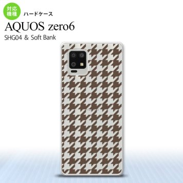 SHG04 SHG04 ZERO6 AQUOS zero6 スマホケース ハードケース 千鳥 格子 大 茶 クリア メンズ レディース nk-zero6-927