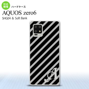 SHG04 SHG04 ZERO6 AQUOS zero6 スマホケース ハードケース ストライプ 黒 グレー +アルファベット メンズ レディース nk-zero6-712i