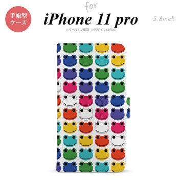 iPhone11Pro iPhone11 Pro 手帳型スマホケース カバー カエル かえる 透明  nk-004s-i11p-dr166