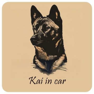 ドッグ カーステッカー イラスト付 Dog in Car 甲斐犬 Aタイプ セーフティサイン 犬種別 正方形 13x13cm シール リア あおり運転対策 Dog Sticker 屋外 屋内 防水 かわいい おしゃれ 安全対策 カーサイン
