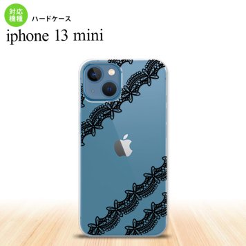 iPhone13mini iPhone13 mini ケース ハードケース レース 帯 A 黒  nk-i13m-1096
