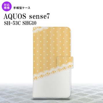 sense7 sense7 手帳型スマホケース カバー ドット レース 黄 2022年 11月発売 nk-004s-sens7-dr1613