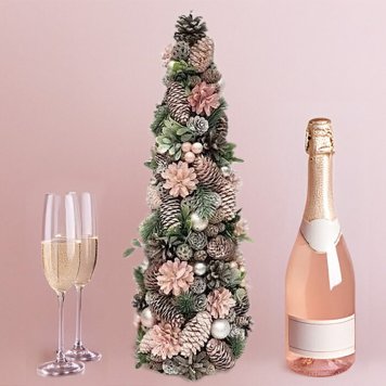 クリスマスツリー ピンク　店舗用 クリスマスオブジェ インテリア クリスマスグッズ オーナメント アンティーク調 シャビーシック 北欧 置物