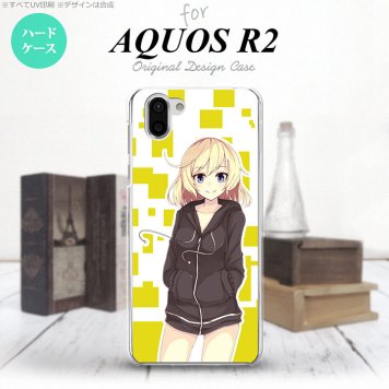 AQUOS R2 アクオス アール2 SH-03K SHV42 専用 スマホケース カバー ハードケース キャラA 黄 nk-r2-1323[スマホ,スマホケース,スマホカバー,ケース,カバー,ジャケット]