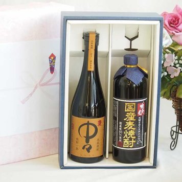 本格麦焼酎贈り物ギフトボックスセット 麦焼酎中々25°(宮崎県)720ml麦焼酎独奏会 国産麦27°(大分県)720ml