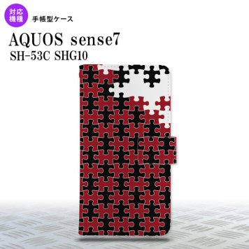sense7 sense7 手帳型スマホケース カバー パズル 黒 赤 2022年 11月発売 nk-004s-sens7-dr1204