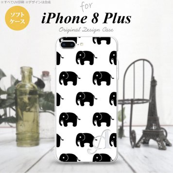 【iPhone8Plus】【スマホケース/スマホカバー】【アイフォン8プラス】iPhone8Plus スマホケース ケース アイフォン8プラス イニシャル ゾウ柄 白 nk-ip8p-tp775ini【メール便送料無料】