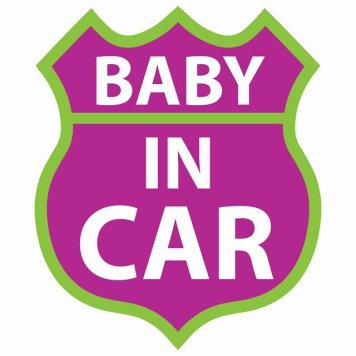 BABY IN CAR ステッカー パープルグリーン ルート66 カーステッカー シール sticker 安全対策 あおり運転 かっこいい おしゃれ かわいい 車ステッカー ステッカー 車 サインステッカー ドライブ 防水 屋外 屋内 カーサイン