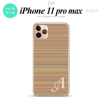 iPhone11ProMax iPhone11pro max スマホケース ハードケース ボーダー 細 茶 +アルファベット メンズ レディース nk-i11pm-1289i