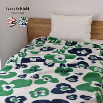 Ivana Helsinki イヴァナ ヘルシンキ ラクフラワー ブランケット 140×200cm[北欧 ブランド 毛布 おしゃれ 花柄 フラワー シングル 寝具 大判ブランケット シングルサイズ 140 200 cm]
