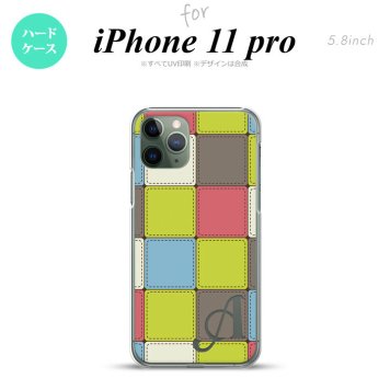 iPhone11Pro iPhone11 Pro スマホケース ハードケース パッチワーク ミックスG 緑 +アルファベット メンズ レディース nk-i11p-1677i