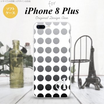 【iPhone8Plus】【スマホケース/スマホカバー】【アイフォン8プラス】iPhone8Plus スマホケース ケース アイフォン8プラス イニシャル 水玉 黒 nk-ip8p-tp1375ini【メール便送料無料】