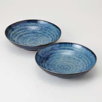 群青ペアディーププレート 磁器 美濃焼 やきものの里から、暮らしを贈ります。　ギフト 食器 セット テーブルウェア