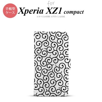 【手帳型 スマホ カバー ケース】【SO02K】【エクスペリア XZ1】手帳型 ケース SO-02K スマホ カバー Xperia XZ1 Compact エクスペリア 唐草 黒 nk-004s-so02k-dr1126【メール便送料無料】