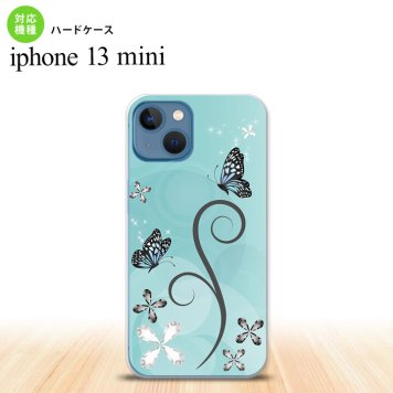 iPhone13mini iPhone13 mini ケース ハードケース バタフライ 蝶 D 水色  nk-i13m-226
