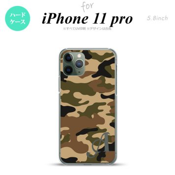 iPhone11Pro iPhone11 Pro スマホケース ハードケース ウッドランド 迷彩 A 茶 +アルファベット メンズ レディース nk-i11p-1155i