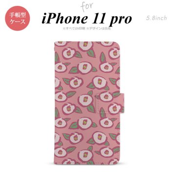 iPhone11Pro iPhone11 Pro 手帳型スマホケース カバー つばき ピンク  nk-004s-i11p-dr1704