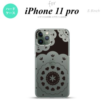 iPhone11Pro iPhone11 Pro スマホケース ハードケース レース クリア 黒 メンズ レディース nk-i11p-1482