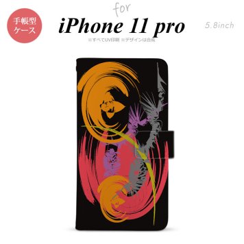 iPhone11Pro iPhone11 Pro 手帳型スマホケース カバー アート 黒  nk-004s-i11p-dr1262