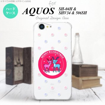 【SH04H】【スマホケース/スマホカバー】【アクオス ゼータ】SH04H スマホケース AQUOS ZETA SH04H カバー アクオス ゼータ トナカイワッペン ピンク nk-sh04h-621【メール便送料無料】