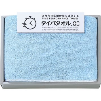 ノーブランド 生活時間を確保するタイパタオル スリムバスタオル ブルー [26-0097-013] TIP2515 ヘアドライタオル ｜ ポリエステル85% 34×120cm ｜ 日常使い ヘアドライ | 中国製 速乾 マイクロファイバー ｜