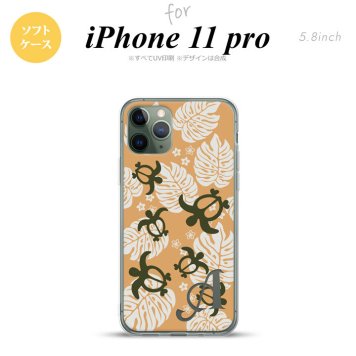 iPhone11Pro iPhone11 Pro スマホケース ソフトケース ホヌ 小 オレンジ +アルファベット メンズ レディース nk-i11p-tp1465i