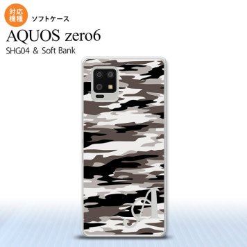 SHG04 SHG04 ZERO6 AQUOS zero6 スマホケース ソフトケース タイガー 迷彩 A グレー +アルファベット メンズ レディース nk-zero6-tp1160i