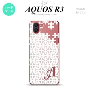 SH-04L SHV44 R3 AQUOS R3 スマホケース カバー パズル 白 +アルファベット nk-r3-1202i