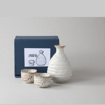 錆志野 手造り風酒器揃 磁器 美濃焼 やきものの里から、暮らしを贈ります。　ギフト 食器 セット テーブルウェア