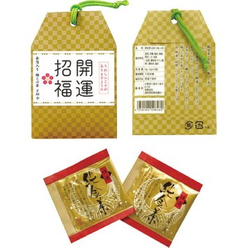 開運招福 梅昆布茶 金箔入 [26-0557-022] ことわざカード入 日本茶 お茶 梅こぶ茶 個包装 ティーバッグ プチギフト 贈り物 プレゼント 粗品 記念品 景品 お祝い ギフト