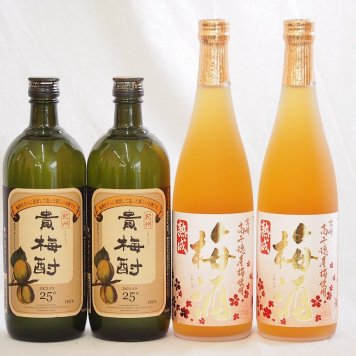 梅酒4本セット(貴梅酎スピリッツ25度(和歌山) 高千穂産梅使用熟成梅酒) 720ml×4本