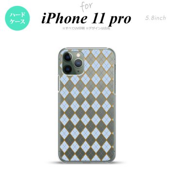 iPhone11Pro iPhone11 Pro スマホケース ハードケース アーガイル クリア 青 メンズ レディース nk-i11p-1414