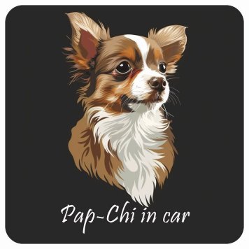 ドッグ カーステッカー イラスト付 Dog in Car パピチワ Aタイプ セーフティサイン 犬種別 正方形 13x13cm シール リア あおり運転対策 Dog Sticker 屋外 屋内 防水 かわいい おしゃれ 安全対策 カーサイン