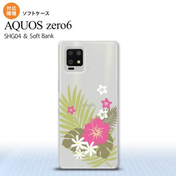 SHG04 SHG04 ZERO6 AQUOS zero6 スマホケース ソフトケース ハイビスカス D クリア ピンク メンズ レディース nk-zero6-tp1051