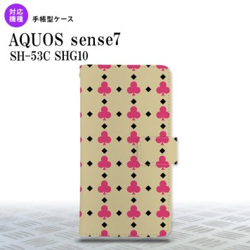 sense7 sense7 手帳型スマホケース カバー トランプ クラブ ベージュ ピンク 2022年 11月発売 nk-004s-sens7-dr534