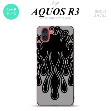 SH-04L SHV44 R3 AQUOS R3 スマホケース カバー ファイヤー 炎 黒 黒 nk-r3-1302