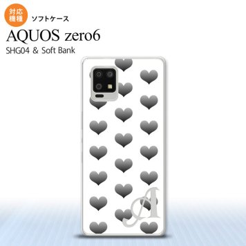 SHG04 SHG04 ZERO6 AQUOS zero6 スマホケース ソフトケース ハート A 白 グレー +アルファベット メンズ レディース nk-zero6-tp116i