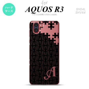 SH-04L SHV44 R3 AQUOS R3 スマホケース カバー パズル 黒 +アルファベット nk-r3-1201i