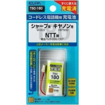 ELPA 電話用バッテリースタンダードタイプ TSC-180