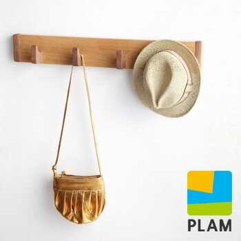 PLAM SANDO プラム サンドシリーズ ウォールフック オーク+ウォルナット PL1SND-0070690-OWOL[帽子掛けやカバン掛けにおしゃれなハンガーフック 壁に取り付ける木製のフック] 3-4W