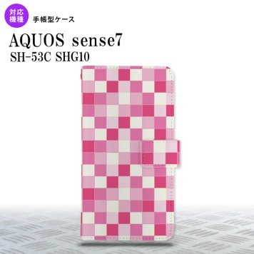 sense7 sense7 手帳型スマホケース カバー スクエア モザイク ピンク 2022年 11月発売 nk-004s-sens7-dr1018