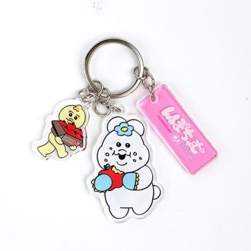 んぽちゃむ 3連アクリルキーホルダー (B) アクキー キーアクセサアリー 日本製