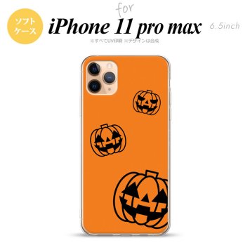iPhone11ProMax iPhone11pro max スマホケース ソフトケース ハロウィン カボチャスタンプ オレンジ メンズ レディース nk-i11pm-tp410