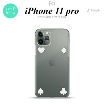 iPhone11Pro iPhone11 Pro スマホケース ハードケース トランプ 四隅 白 メンズ レディース nk-i11p-522