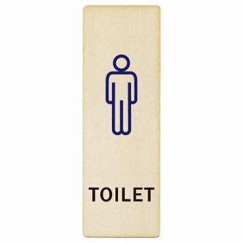 トイレ プレート 木製 男 Gタイプ 長方形 縦書き 6x18cm ドア サインステッカー ピクトサイン トイレマーク表示 案内 注意 施設 御手洗 TOILET おしゃれ シンプル 安全対策