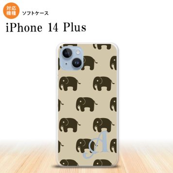 iPhone14 plsu iPhone14 plsu スマホケース 背面ケースソフトケース ゾウ ベージュ +アルファベット 2022年 10月発売 nk-i14pl-tp772i