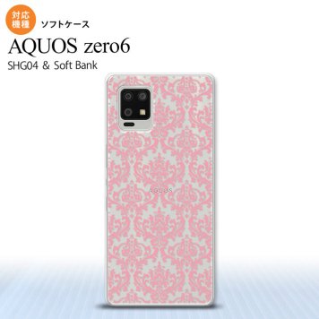 SHG04 SHG04 ZERO6 AQUOS zero6 スマホケース ソフトケース ダマスク B クリア ピンク メンズ レディース nk-zero6-tp1025