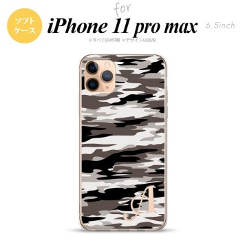 iPhone11ProMax iPhone11pro max スマホケース ソフトケース タイガー 迷彩 A グレー +アルファベット メンズ レディース nk-i11pm-tp1160i
