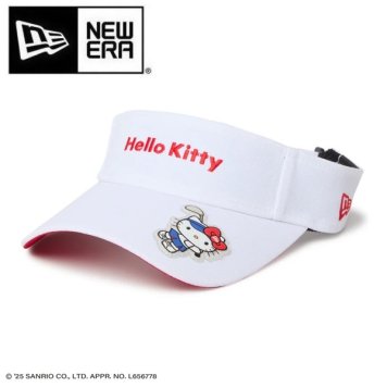 ニューエラ ゴルフ バイザー レディース Women's サンバイザー ロングバイザー HELLO KITTY ホワイト New Era Golf (14348592) お誕生日祝い お祝い 記念品 30代 40代 50代 60代 母の日 お母さん 還暦祝い 敬老の日 彼女 人気プレゼント プレゼント
