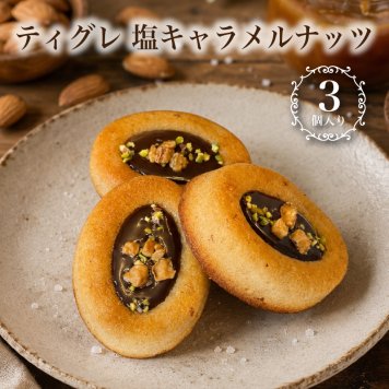 塩キャラメルナッツ ティグレ 3個入り 進化系 キャラメル  ギフト スイーツ かわいい  焼き菓子 フィナンシェ チョコレート プレゼント お礼 誕生日 おしゃれ 洋菓子 出産 結婚 お祝い 内祝い ギフト 個包装 プチギフト （夏季冷蔵配送）